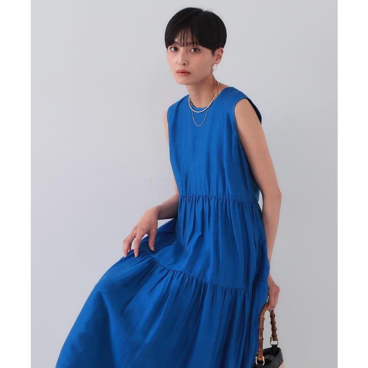 麻混シアーギャザーティアードワンピース【洗濯機洗い可】 | OPAQUE.CLIP | 詳細画像44 