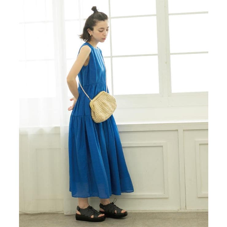 麻混シアーギャザーティアードワンピース【洗濯機洗い可】 | OPAQUE.CLIP | 詳細画像23 