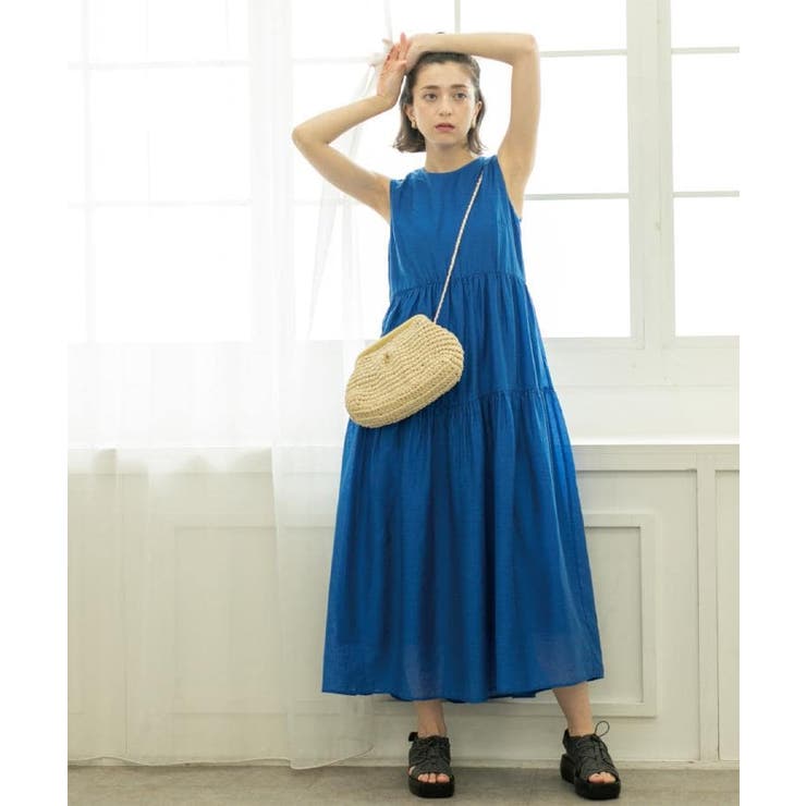 麻混シアーギャザーティアードワンピース【洗濯機洗い可】 | OPAQUE.CLIP | 詳細画像25 