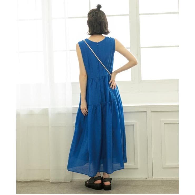 麻混シアーギャザーティアードワンピース【洗濯機洗い可】 | OPAQUE.CLIP | 詳細画像26 