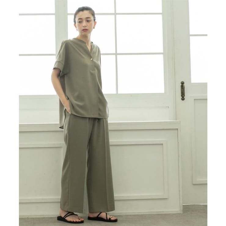 《丈が選べる SS LLサイズ》美脚ストレッチイージーワイドパンツ | OPAQUE.CLIP | 詳細画像18 