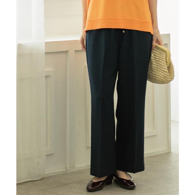 ネイビー(094) | 《丈が選べる SS LLサイズ》美脚ストレッチイージーワイドパンツ | OPAQUE.CLIP