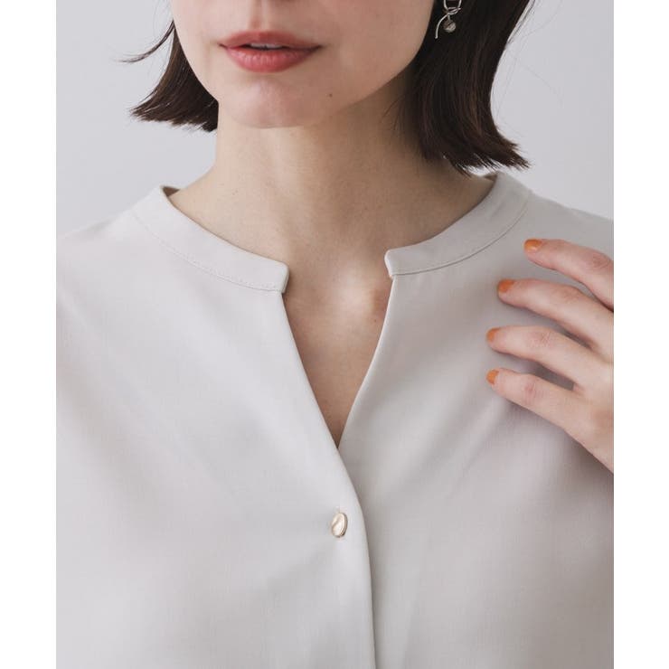 《5色展開 SS LLサイズ》スキッパー金ボタンブラウス | OPAQUE.CLIP | 詳細画像65 