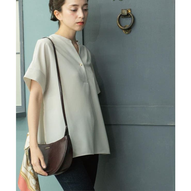 《5色展開 SS LLサイズ》スキッパー金ボタンブラウス | OPAQUE.CLIP | 詳細画像1 