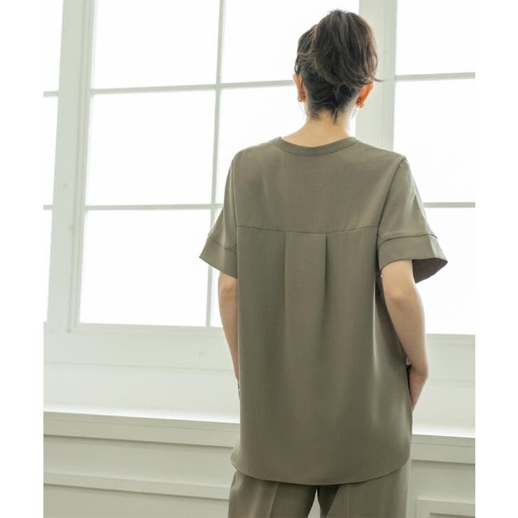 《5色展開 SS LLサイズ》スキッパー金ボタンブラウス | OPAQUE.CLIP | 詳細画像33 