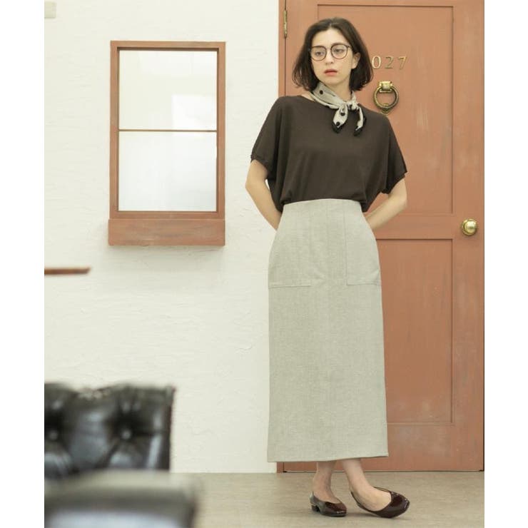 《美人百花掲載》ストレッチリネンライクタイトスカート【洗濯機洗い可】 | OPAQUE.CLIP | 詳細画像9 
