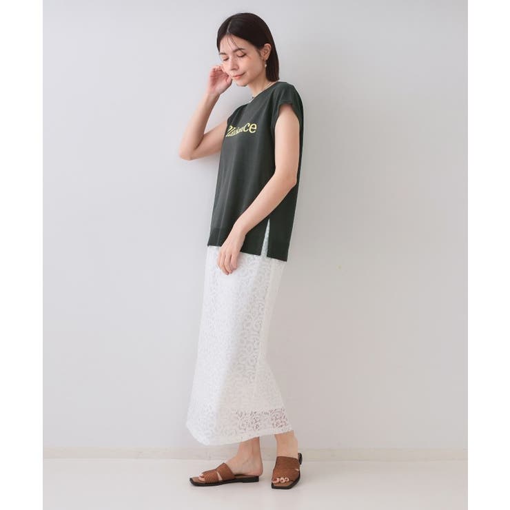 ロゴフレンチスリーブニット【洗濯機洗い可/UV/接触冷感/抗ピル】 | OPAQUE.CLIP | 詳細画像3 