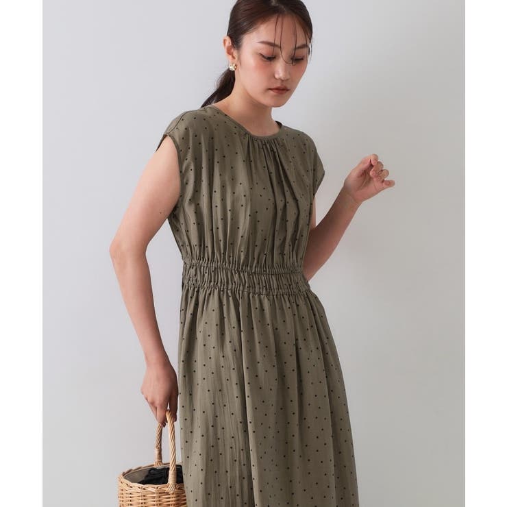 ドットプリントワンピース【洗濯機洗い可】 | OPAQUE.CLIP | 詳細画像1 