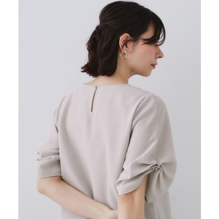 リネンライクキーネックタックスリーブブラウス【洗濯機洗い可 吸水速乾 接触冷感】 | OPAQUE.CLIP | 詳細画像15 