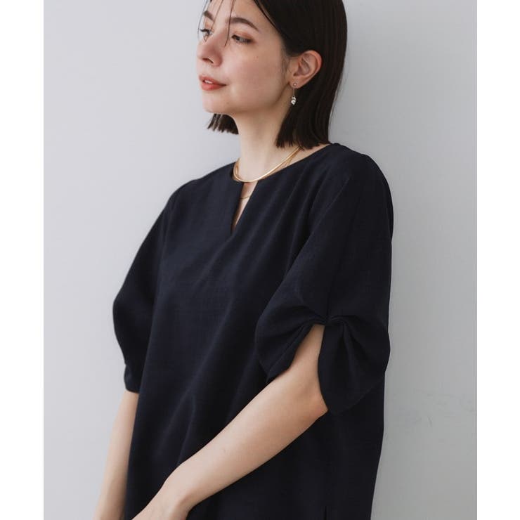リネンライクキーネックタックスリーブブラウス【洗濯機洗い可 吸水速乾 接触冷感】 | OPAQUE.CLIP | 詳細画像23 