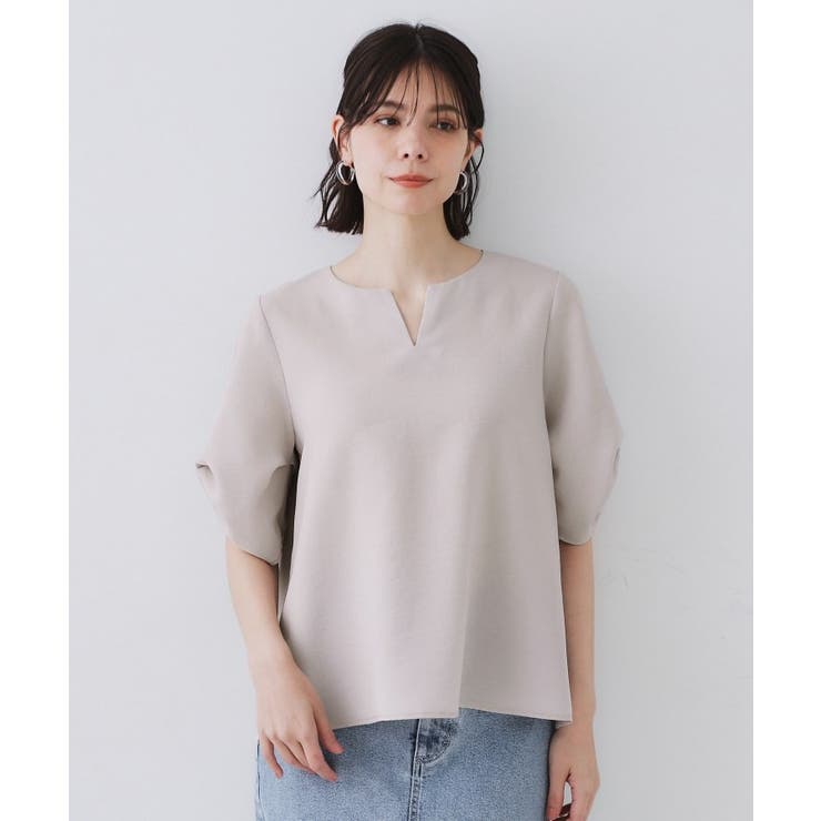 リネンライクキーネックタックスリーブブラウス【洗濯機洗い可 吸水速乾 接触冷感】 | OPAQUE.CLIP | 詳細画像32 