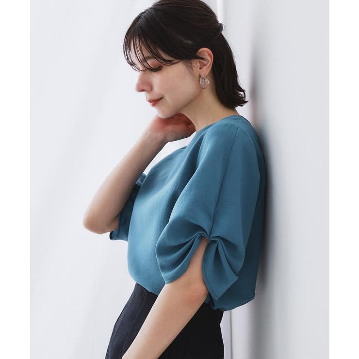 リネンライクキーネックタックスリーブブラウス【洗濯機洗い可 吸水速乾 接触冷感】 | OPAQUE.CLIP | 詳細画像27 