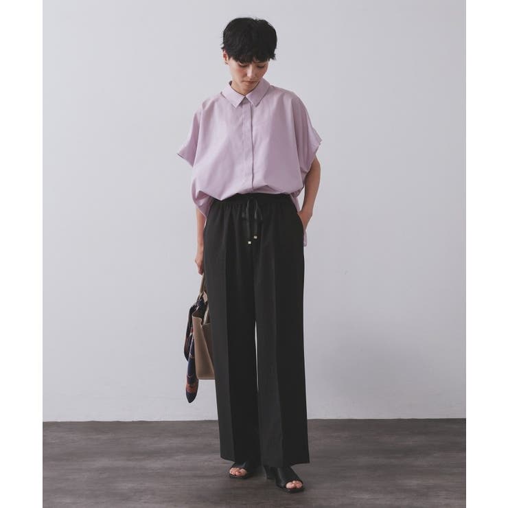 ラメストライプイージーワイドパンツ セットアップ可【洗濯機洗い可 防シワ | OPAQUE.CLIP | 詳細画像26 