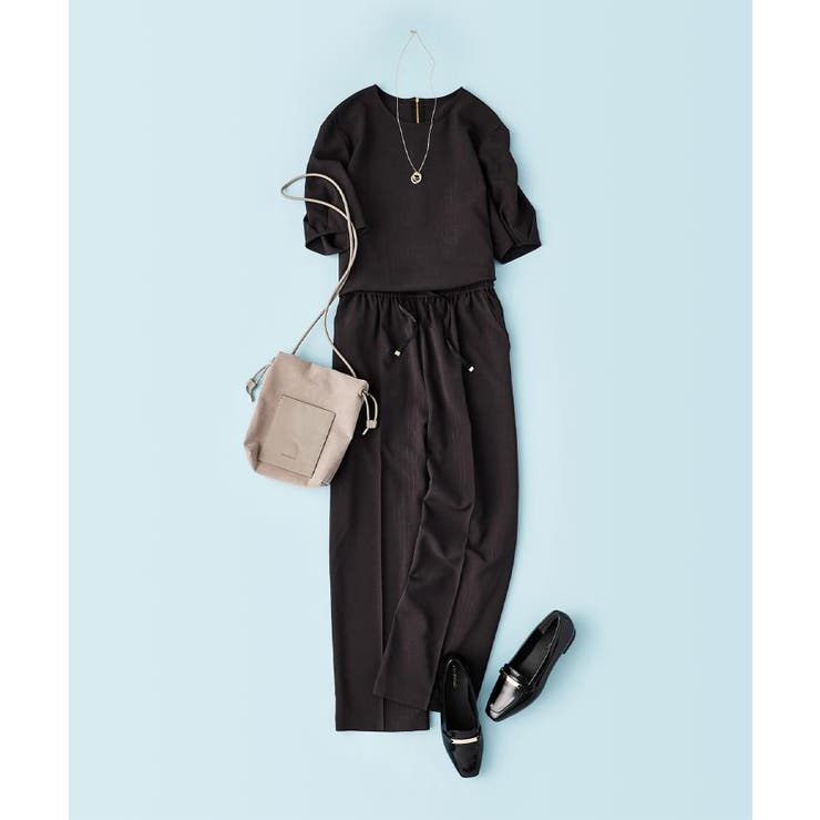 ラメストライプイージーワイドパンツ セットアップ可【洗濯機洗い可 防シワ | OPAQUE.CLIP | 詳細画像40 