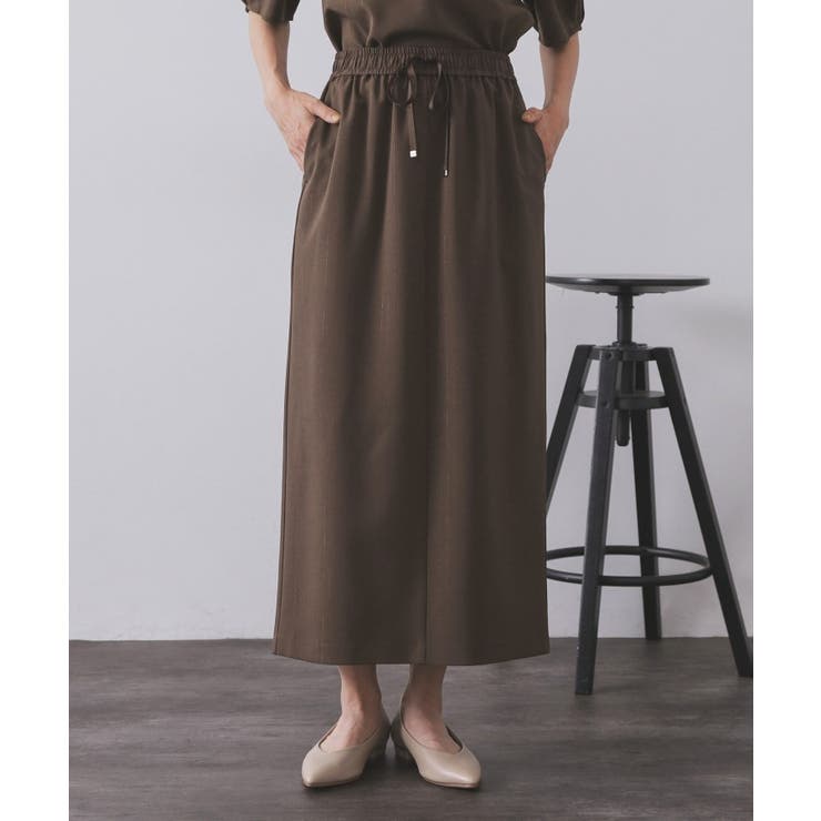 ラメストライプイージーナロースカート セットアップ可【洗濯機洗い可 防シワ | OPAQUE.CLIP | 詳細画像34 