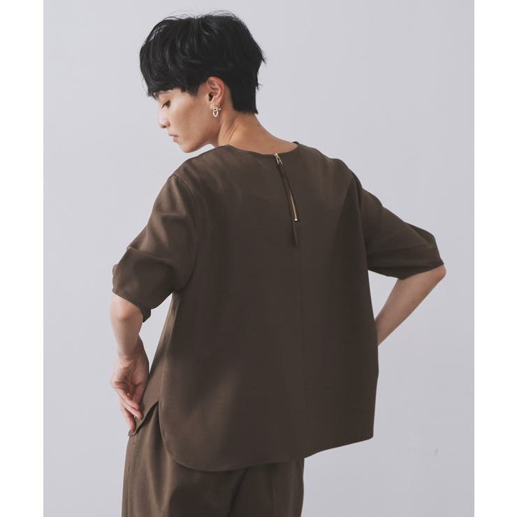 ラメストライプタックスリーブブラウス セットアップ可【洗濯機洗い可 防シワ | OPAQUE.CLIP | 詳細画像39 