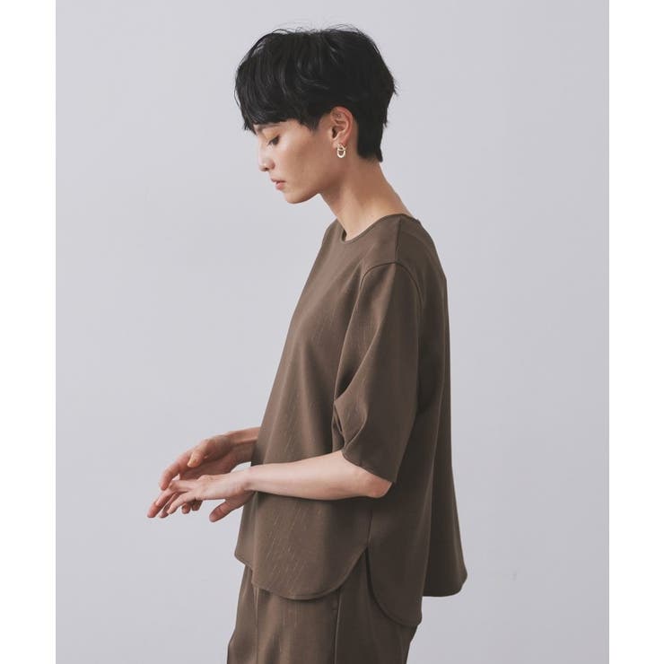 ラメストライプタックスリーブブラウス セットアップ可【洗濯機洗い可 防シワ | OPAQUE.CLIP | 詳細画像44 