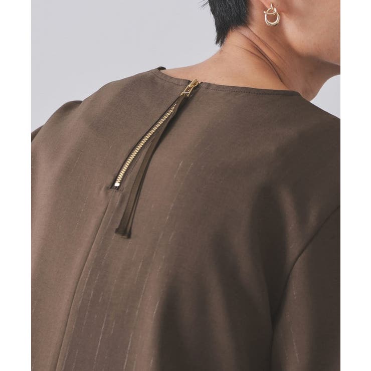 ラメストライプタックスリーブブラウス セットアップ可【洗濯機洗い可 防シワ | OPAQUE.CLIP | 詳細画像47 