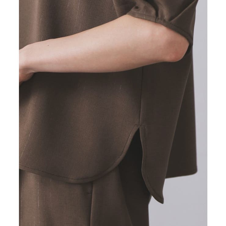 ラメストライプタックスリーブブラウス セットアップ可【洗濯機洗い可 防シワ | OPAQUE.CLIP | 詳細画像49 