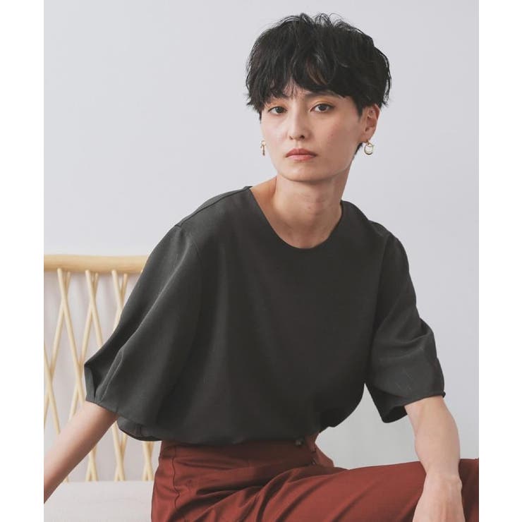 ラメストライプタックスリーブブラウス セットアップ可【洗濯機洗い可 防シワ | OPAQUE.CLIP | 詳細画像29 