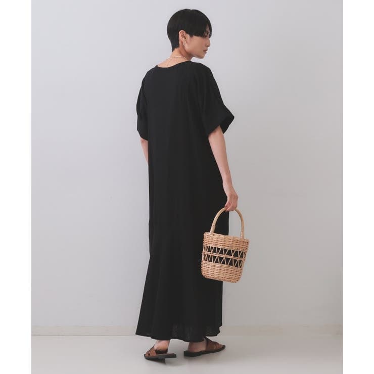 レーヨン麻キーネックワンピース【洗える】 | OPAQUE.CLIP | 詳細画像4 