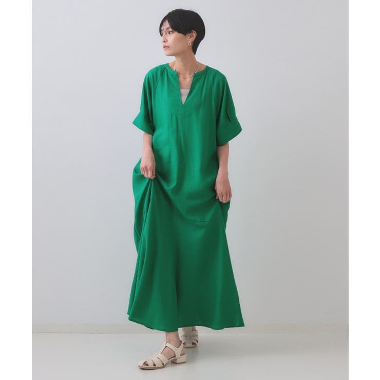 レーヨン麻キーネックワンピース【洗える】 | OPAQUE.CLIP | 詳細画像10 