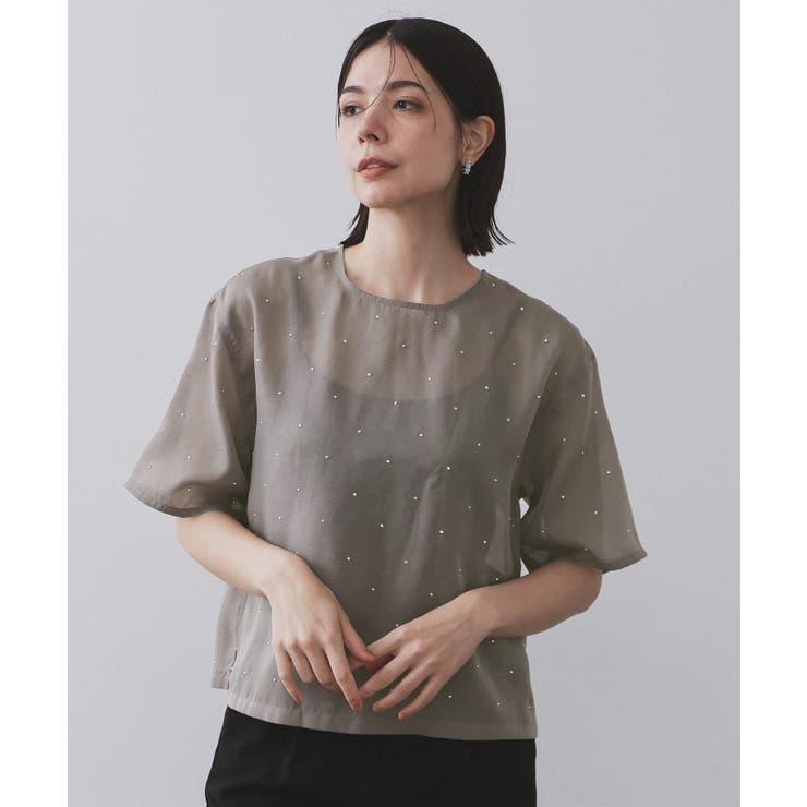 シアービジューブラウス【手洗い可】 | OPAQUE.CLIP | 詳細画像9 