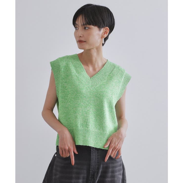 スパンコールラメVネックニット【洗える】 | OPAQUE.CLIP | 詳細画像13 