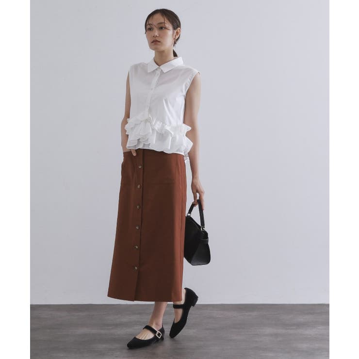 ポケットデザインナロースカート【洗濯機洗い可】 | OPAQUE.CLIP | 詳細画像6 