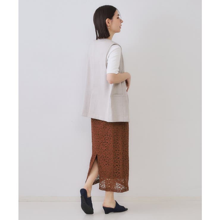 《美人百花掲載》レースイージーナロースカート【洗濯機洗い可】 | OPAQUE.CLIP | 詳細画像7 