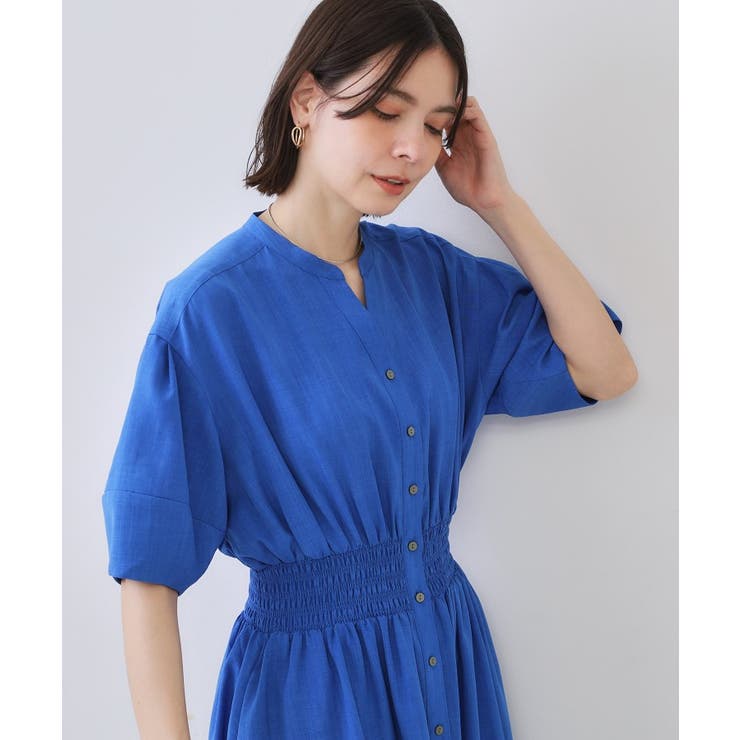 リネンライクスキッパーフィット＆フレアワンピース【洗濯機洗い可】 | OPAQUE.CLIP | 詳細画像5 