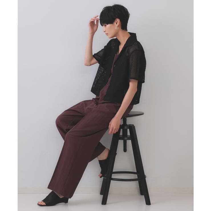 メッシュ開襟シャツ【洗濯機洗い可】 | OPAQUE.CLIP | 詳細画像7 