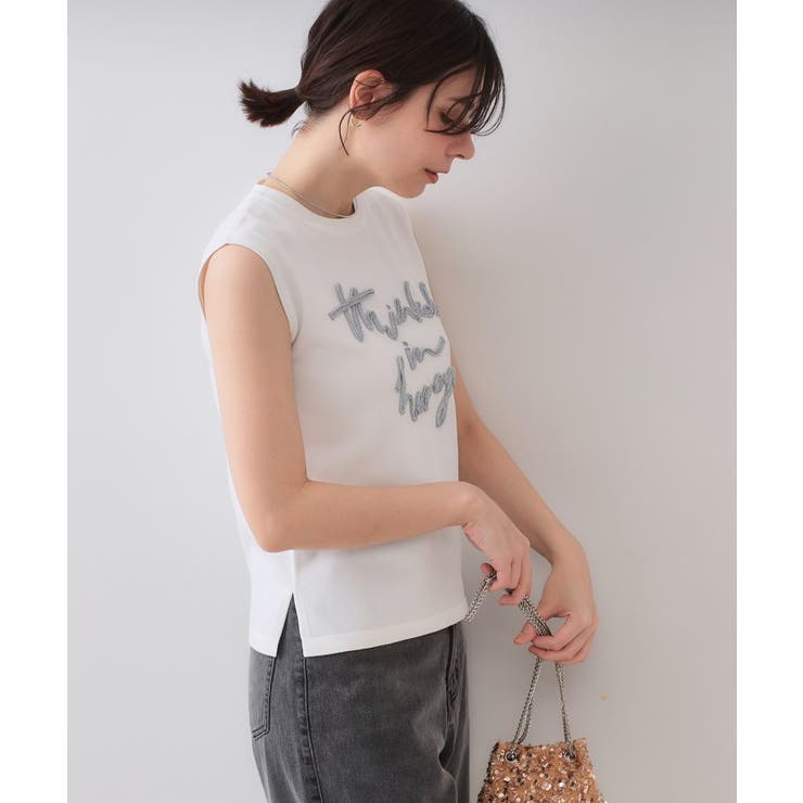 ラメテープロゴニット【洗濯機洗い可/抗ピル】 | OPAQUE.CLIP | 詳細画像1 