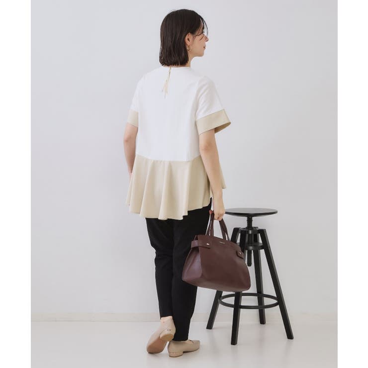 配色フハクドッキングペプラムトップス【洗濯機洗い可/抗ピル】 | OPAQUE.CLIP | 詳細画像11 