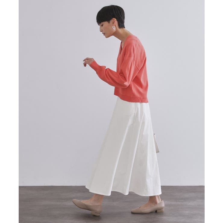 コットンライクフレアスカート【洗濯機洗い可】 | OPAQUE.CLIP | 詳細画像3 