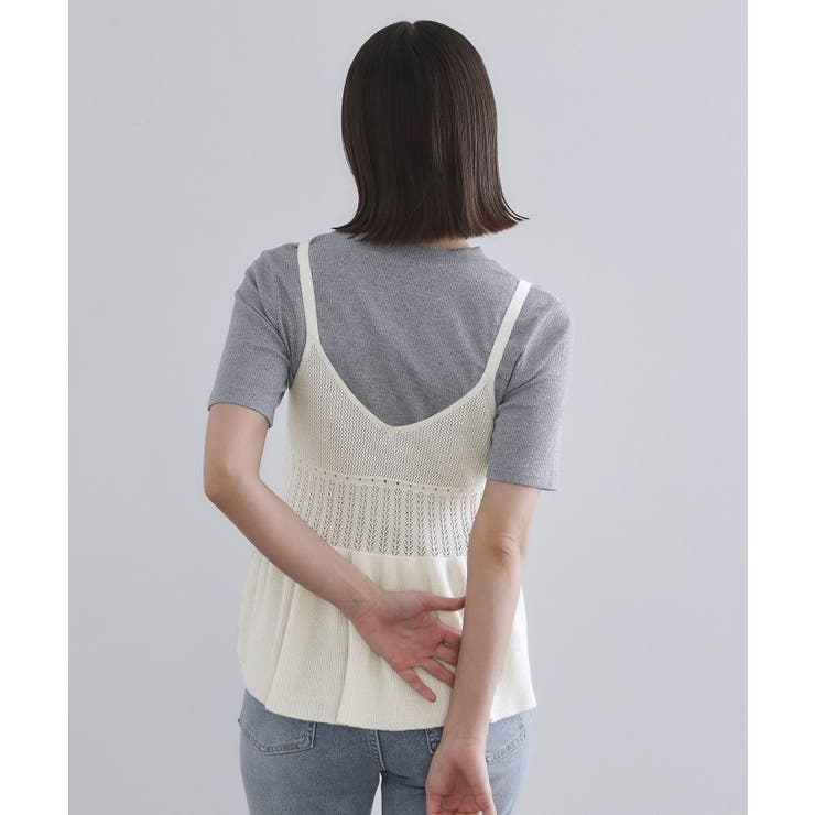 カギ針風ニットキャミビスチェ【洗濯機洗い可】 | OPAQUE.CLIP | 詳細画像15 