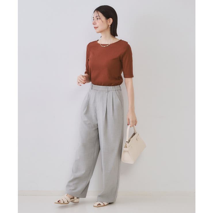 汗染み防止 ボートネックリブカットソー【洗濯機洗い可/抗ピル】 | OPAQUE.CLIP | 詳細画像14 