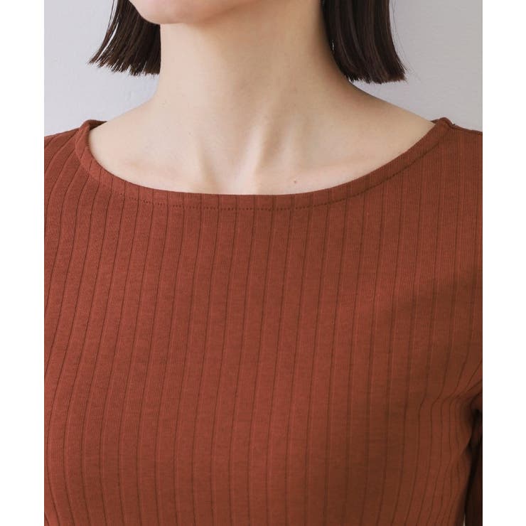 汗染み防止 ボートネックリブカットソー【洗濯機洗い可/抗ピル】 | OPAQUE.CLIP | 詳細画像20 