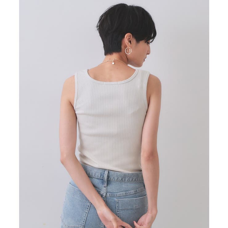 ベーシックテレコタンクトップ【洗濯機洗い可】 | OPAQUE.CLIP | 詳細画像1 