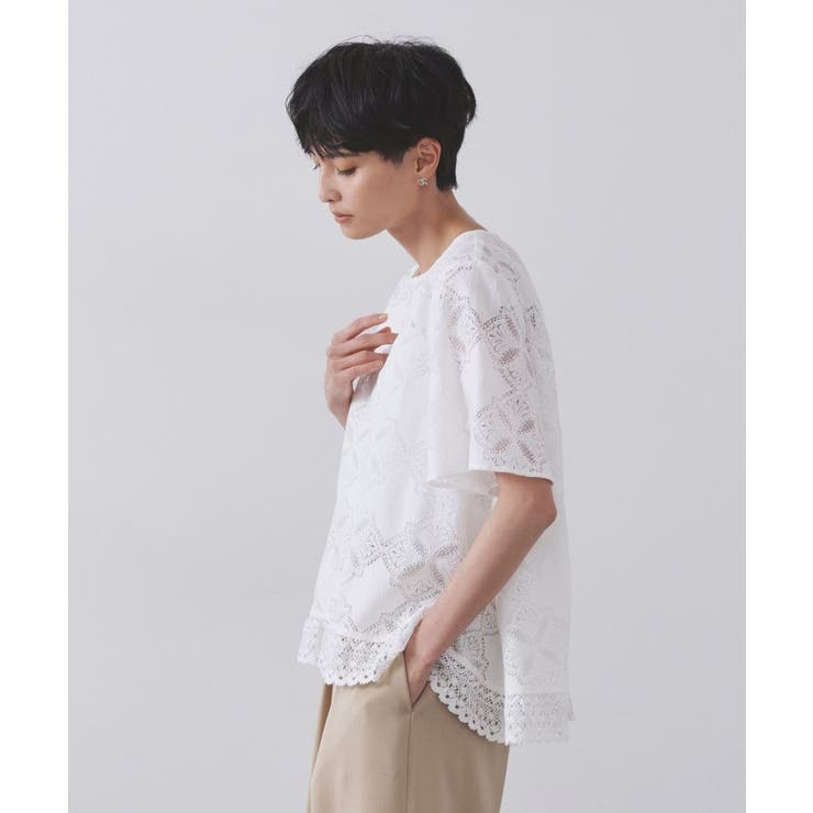 レースフレアブラウス【洗濯機洗い可】 | OPAQUE.CLIP | 詳細画像44 