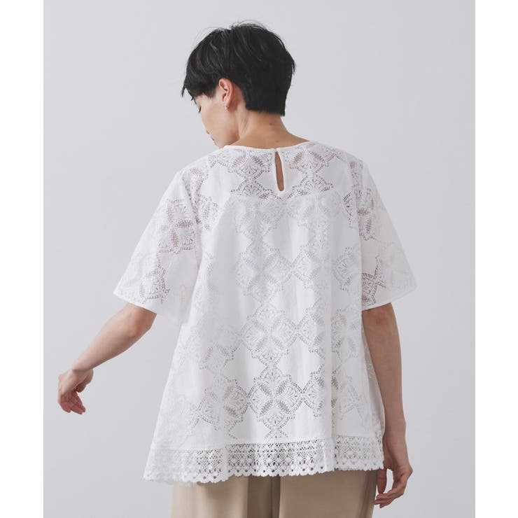 レースフレアブラウス【洗濯機洗い可】 | OPAQUE.CLIP | 詳細画像45 