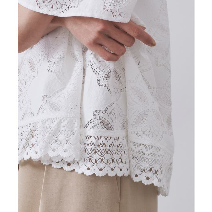 レースフレアブラウス【洗濯機洗い可】 | OPAQUE.CLIP | 詳細画像49 