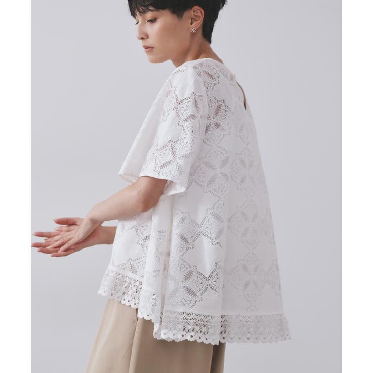 レースフレアブラウス【洗濯機洗い可】 | OPAQUE.CLIP | 詳細画像38 