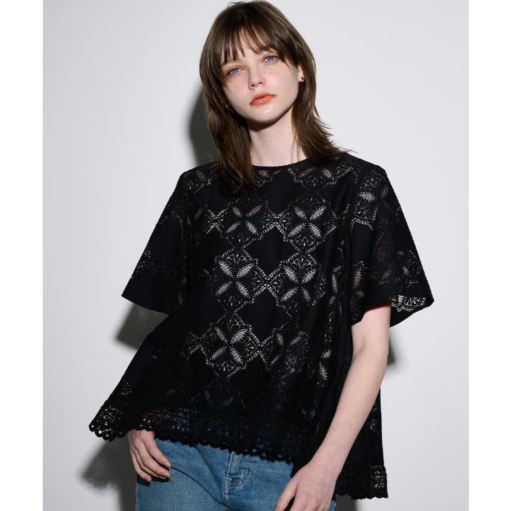 レースフレアブラウス【洗濯機洗い可】 | OPAQUE.CLIP | 詳細画像23 