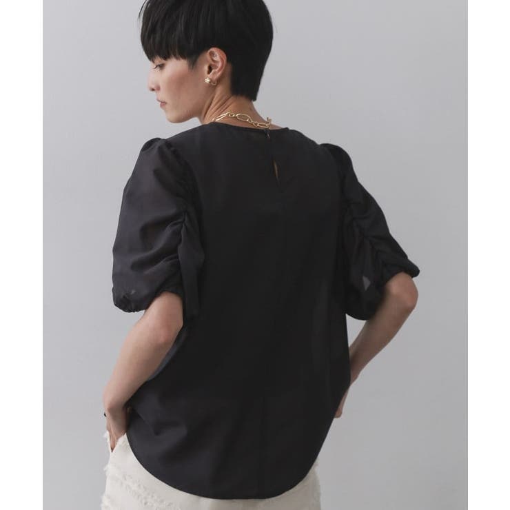 シアーボリュームスリーブブラウス【洗濯機洗い可】 | OPAQUE.CLIP | 詳細画像1 