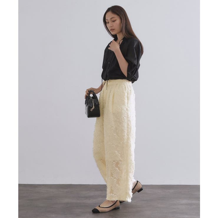 フリンジジャカードイージーパンツ【洗濯機洗い可】 | OPAQUE.CLIP | 詳細画像7 