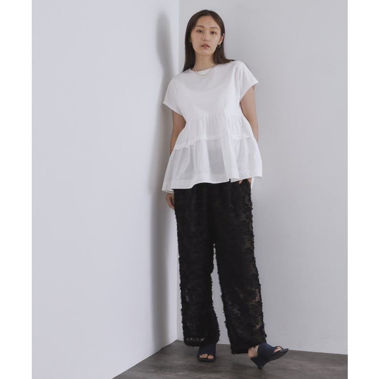 フリンジジャカードイージーパンツ【洗濯機洗い可】 | OPAQUE.CLIP | 詳細画像2 