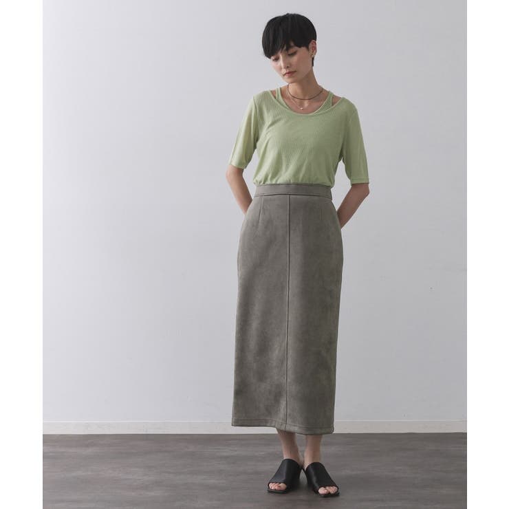 スエードライクナロースカート【洗濯機洗い可】 | OPAQUE.CLIP | 詳細画像2 