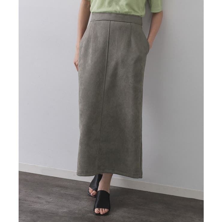 チャコールグレー(013) | スエードライクナロースカート【洗濯機洗い可】 | OPAQUE.CLIP