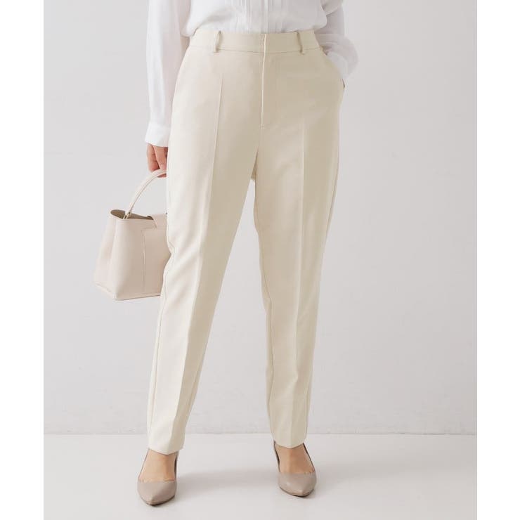 ライトベージュ(051) | ≪通勤 セレモニーセットアップ対応≫ テーパードパンツダブルクロス【洗濯機OK】 | OPAQUE.CLIP